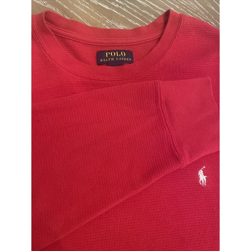 Polo Ralph Lauren Mens Waffle Knit Thermal Long Sleeve RED Shirt XL EXCELLENT‎